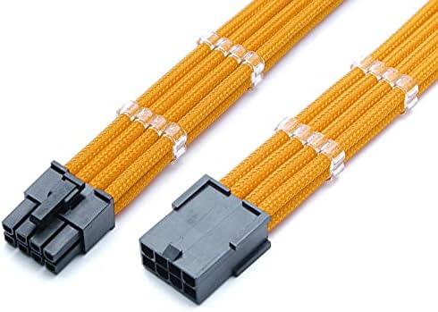 Shakmods 8 Pin ATX CPU Motherboard Sleeved Extension Cable 30cm + 2 Cable Combs (Red)