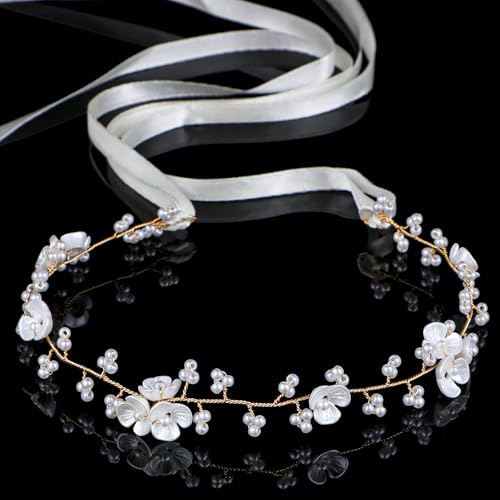 DOPENSPI Haarschmuck Mädchen Kinder, Blumenmädchen Kopfschmuck Stirnband, Prinzessin Blumenkranz...