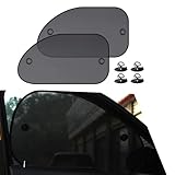cerfioo 2 PCS Car Side Window Sun Shade, Car Cooling Window Cover, Universal Automobile Replacements, for Most Cars, Trucks and Vans (Black)