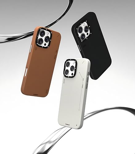 Image of Cyber Grid Leather Series Case for iPhone 16 Pro Max Compatible with Mag-Safe Wireless Charging | Textured Leather Back | Slim Shockproof Cover | Futuristic Grid Pattern | Black Edition