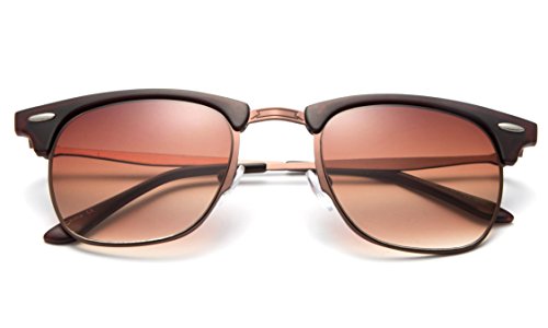 Newbee Fashion - "Luciano" Semi-Rimless Vintage Design with UV400 Gradient Lenses Fashion Sunglasses3