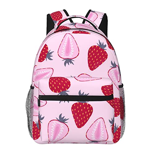 Sac à dos ordi fraise noir grand sac anti-choc pour protéger l'ordinateur des élèves
