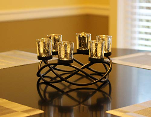 Seraphic HU-XI-173 Iron Round Table Decor Christmas Centerpiece Decorations Candle Holder For Weddings, Outdoor Patio, Dining Room thumb #6