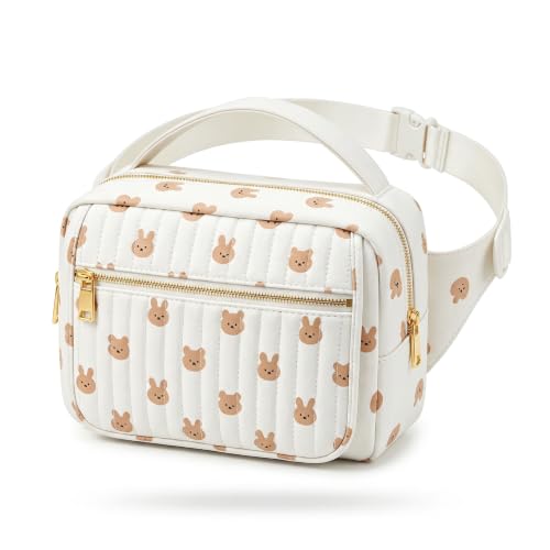 Image of printe Small Diaper Bag 10 inchx7.5 inchx3.5 inch for Travel, Crossbody Fanny Pack with Wipes Pocket & Portable Changing Pad, Stroller Waist Bag, Lightweight Tote for Day Trips (White Print, Large)