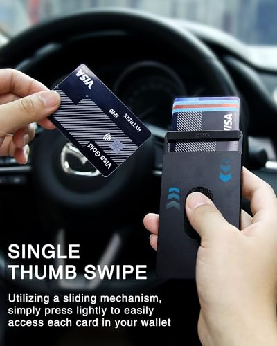 Pop-Up Wallet for Men,Slim Aluminum Wallet, Metal Wallet with RFID Blocking, Men's Front Pocket Wallet, Card Holder Wallet2