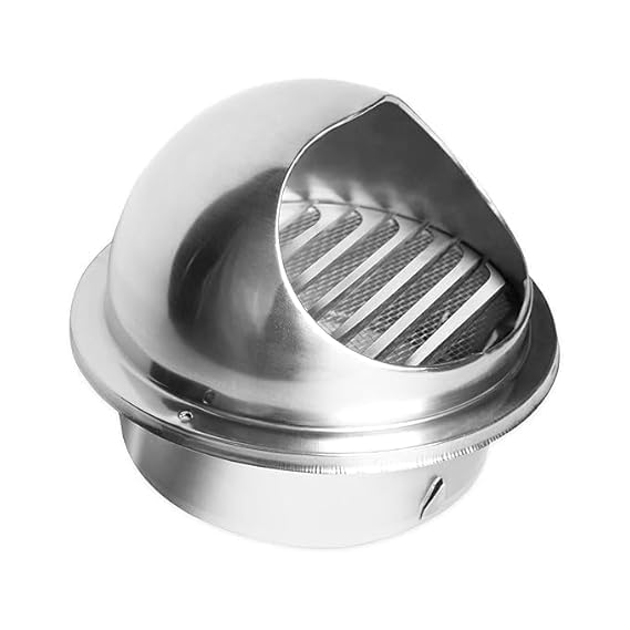 Image of Stainless Steel Chimney Outer Cowl /Outer Cowl 150mm Ducting Pipe Woodburner Flue Liner Ventilation Pipe Rain hat Chimney Pot Roof Cowl rain Cover (150), Chrome (6 Inch)