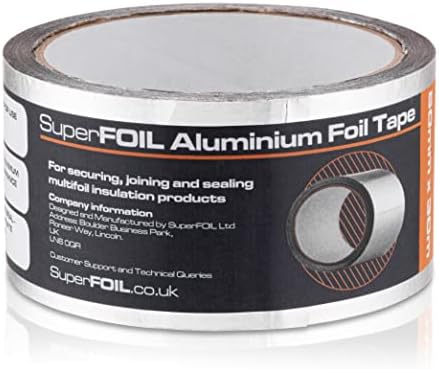 SuperFOIL Aluminium Foil Tape - Heavy Duty Sticky Foil Tape for Sealing Seams and Edges 50mm x 30m