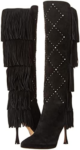 Vince Camuto Women's Footwear Women's Panaryaz Fringe Embellished Knee High Boot Fashion, Black, 6.5 | Image 6