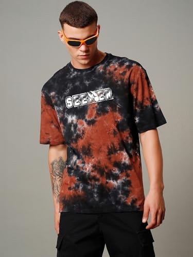 Image of Bewakoof Official Harry Potter Merchandise Men's 100% Cotton 220 GSM Graphic Print Oversized Fit Round Neck T-Shirt