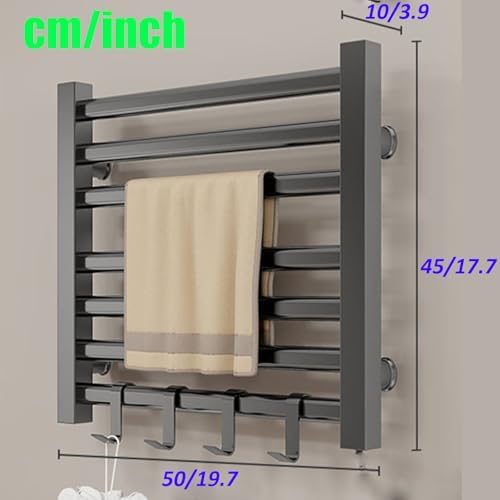 Plug-in Electric Heated Towel Rack Spa Accessories for Towels,Wall Mounted Towel Warmer Rack,Towel Dryer for Bathroom,A White,Plug in Left (Gray Plug in Right)
