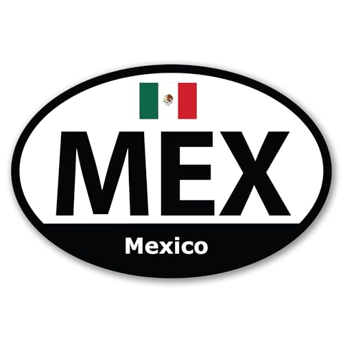 Image of Magnet Me Up MEX Mexico Euro Car Magnet - 4x6 Inch Oval Magnetic Decal for Cars, Trucks & SUV, Weatherproof Full-Color UV Printed, Vinyl Magnet Accessories for Fridge and Locker, Made in The USA