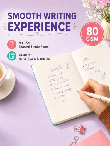 Image of DOODLE Notebook Set of 2 | A5 Undated Planner & Ruled Journal | 160 Pages Each, 12-Month Planner + 148 Ruled Pages | 80 GSM Thick Paper | Cute Notebook for School, College, Office & Gifting