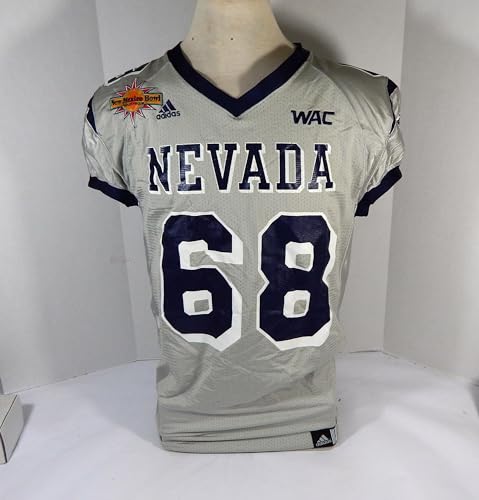 2007 Nevada Wolf Pack #68 Game Used Jersey New Mexico Bowl Patch 48 DP42871 - NBA Game Used
