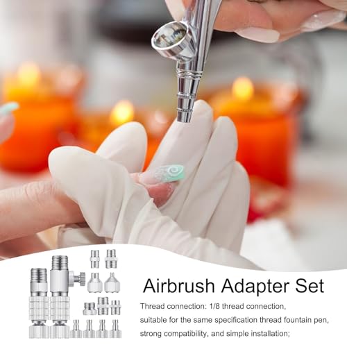 Kit de adaptador de aerógrafo de 15 piezas con conectores 1/8 de cobre 3