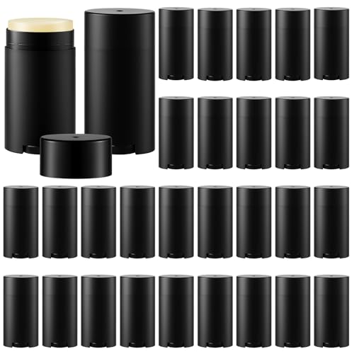 Teenyyou 30 Pack Empty Deodorant Tubes Bottom Filling, 75ml/2.5oz, Black