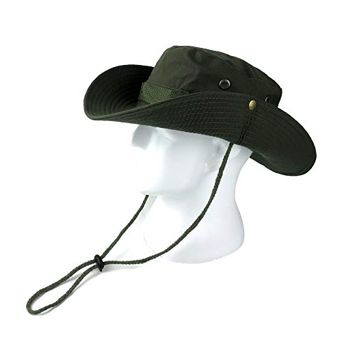 BEISIJIA Fischerhut mit breiter Krempe, Sonnenhut, UV-Schutz, Outdoor, Winddicht, Boonie Hut, Sonnenhut für Männer und Frauen, Armee-grün, One Size