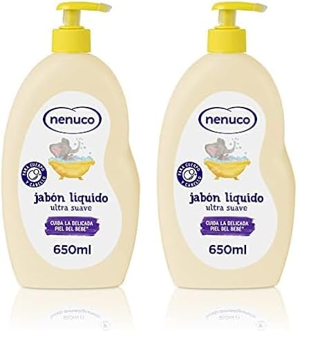 Nenuco Jabón Líquido Ultra Suave, con Aloe Vera, para Cuerpo y Cabello, 650 ml (Paquete de 2)