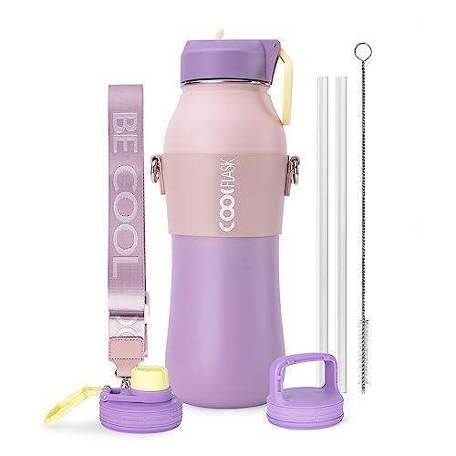 Coolflask 32 oz Water Bottle Insulated Slim Series Stainless Steel