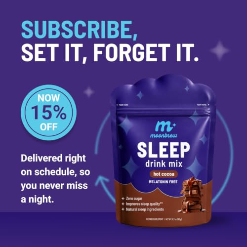 Image of MoonBrew Magnesium Hot Cocoa Sleep Aid - Sugar-Free Calming Drink Mix - 1PK