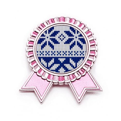 Broche flocon de neige quadrilatéral nordique badge métal rose M