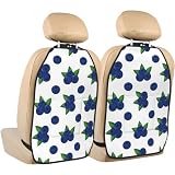 Novastar Alfombrillas con organizador de asiento trasero de coche, paquete de 2 unidades, bonito organizador de asiento de coche impermeable azul hielo para protector de respaldo de asiento, protector