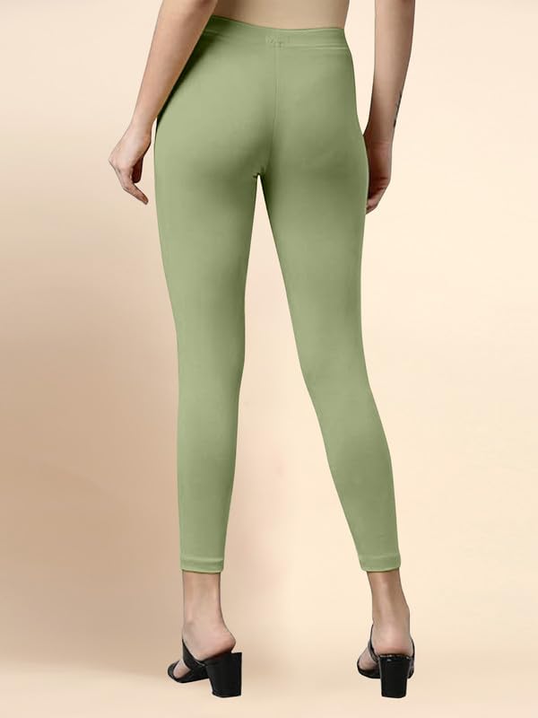 Image of TRENDMALLS Women's Microfiber Elastane Stretch Soft Cropped Leggings with Ultrasoft Waistband for Women