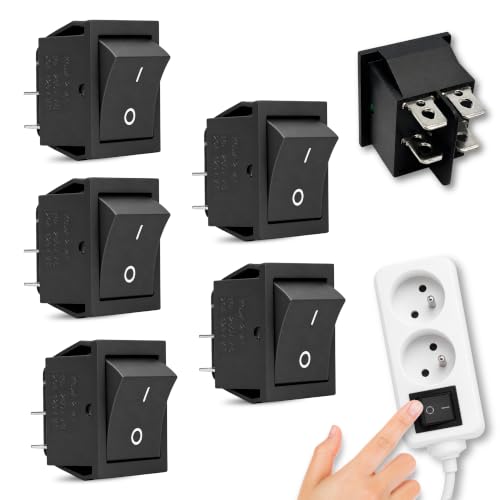Interruptor Basculante DPST ON/OFF 4 pin, 5 Unidades