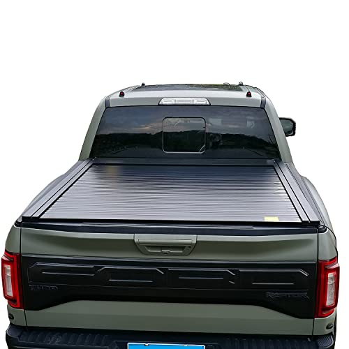 Istunt Electric Power Aluminum Retractable Roll-Up Hard Tonneau Cover For 2005-2020 F-150 F150 5.5 Ft 5'6" Waterproof Short Truck Bed #TOP2