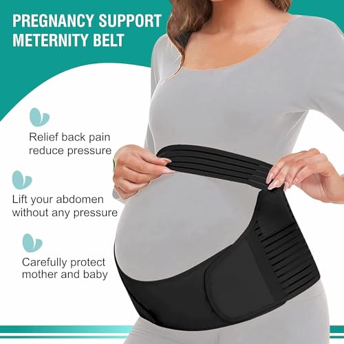 Image of Evissa Maternity Belt Pregnancy Support, 4 In 1 Breathable Pregnancy Belly Support Band for Abdomen Pelvic Waist and Back Pain, Adjustable Belly Brace for Pre and Postpartum Band