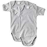 body junge bemalen  wellyou Baby und Kinder Doppelpack kurzarmbody/baby-body, für Jungen und Mädchen, aus 100% Baumwolle (Grau melange, 104-110)