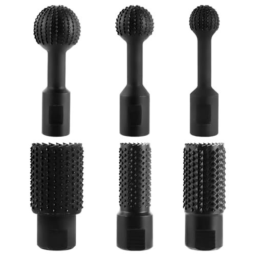YAYODS Juego de 6 fresas esféricas para madera, 3 cinceles de bolas, fresas de madera, 3 fresas de madera, escofina giratoria, herramientas de carpintería, amoladora angular, accesorios M14 para
