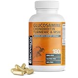 Bronson Glucosamine Chondroitin Turmeric & MSM Advanced Joint & Cartilage Formula, Supports Healthy Joints, Mobility & Cartilage - Non-GMO, 180 Capsules