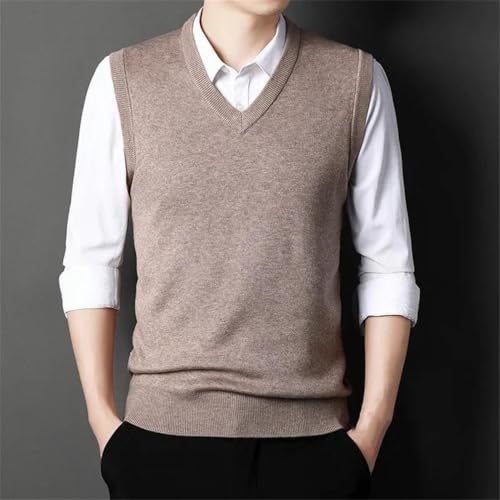 Men's Solid Color Sweater Vest V Neck Slim Fit Casual Sleeveless Knitted Pullover Sweater2