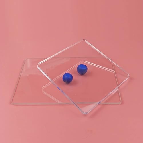 Miniatura 2 de Tabla de soporte de lámina acrílica de 2 piezas para manualidades de arcilla, rectángulo y cuadrado, transparente, placa de presión para