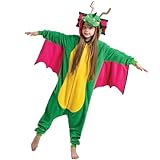 Spooktacular Creations Unisex Child Pajama Plush jumpsuit One Piece Dragon Animal Costume (8-10yr) Green
