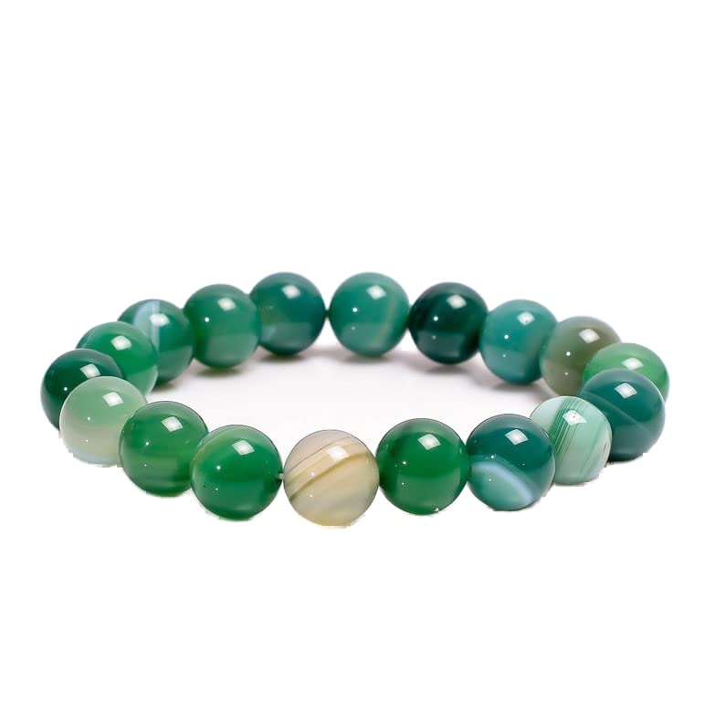 Bracelet agate verte 10mm extensible contre le stress quotidien : retrouvez calme et calme intérieur