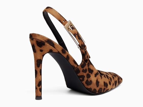 Image of Coutgo Women's Slingback High Heels Pointed Toe Stilettos Metal Buckle Dress Party Pump Shoes