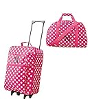 Girls' 3-Piece Monogram Luggage Set - Pink Polka Dots - Monogram Letter M