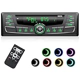 Autoradio Bluetooth RDS, 7 Farben/FM/AM Autoradio mit Bluetooth Freisprecheinrichtung, 1Din Autoradio mit USB/AUX/SD/MP3 Player mit 30 Sender Gespeichert Werden（Mehrfarbig）