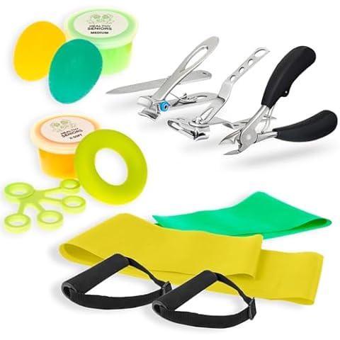 Healthy Seniors Complete Kit Nail and Toenail Clippers, Physical Therapy Putty Kit, Chair Exercises for Seniors Cover