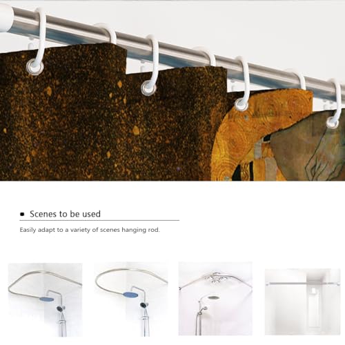 Rideau de douche rideaux de baignoire en polyester avec crochets 200x240
