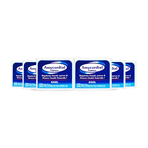 Image of AIMIL Amycordial Tablets - 30 Tablets (Pack of 6) | Female Health Restorative | Contains Shatavari, Amla, Guduchi, Methi and more