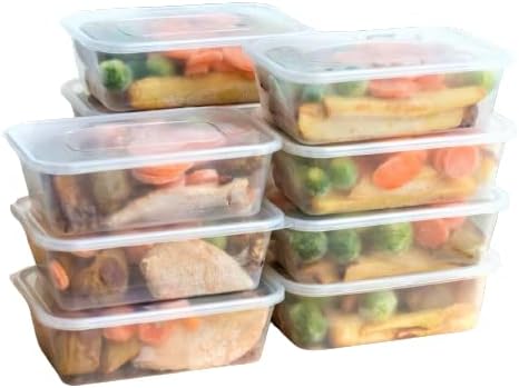 Sabco50pcs 650ml Clear Plastic Microwave Containers With Lids - Food Tubs Ideal For Takeaways & Restaurants - BPA Free Freezer Safe & Microwavable