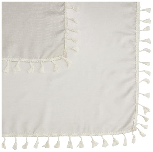 Image of Cortina Tablecloth for Dining Table Waterproof Table Cover, Cotton Linen Fabric Rectangle Tablecloth (Grey, 6 Seater) | Cotton linen fabric with a waterproof surface for dining tables, rectangle shape in grey for 6-seater use
