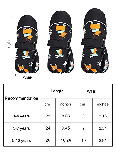 Satinior Kids Ski Mittens Winter Snow Waterproof Mittens Toddler Gloves Warm Windproof Mittens For Boys Girls (Black, 3-7 Years) #TOP2