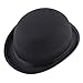 Classic Fashion Black Wide Brim Flat Top Fedora Panama Hat Church Cap Pork Pie Hat Jazz Hat for (As Shown, One Size)