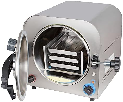 Colilove 14L Steam Autoclave Ster-iliz-er Machine High Pressure Lab Autoclave Equipment 3.7Gallon Steam Lab Autoclave Machine 110V with 3 Trays - US Local Shipping