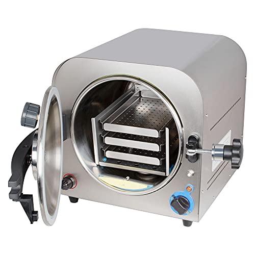 Colilove 14L Steam Autoclave Ster-Iliz-Er Machine High Pressure Lab Autoclave Equipment 3.7Gallon Steam Lab Autoclave Machine 110V With 3 Trays - Us Local Shipping #TOP26