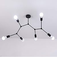 Vista 5 de Lámparas de techo de múltiples cabezales, lámpara LED retro con personalidad industrial, lamparas compatibles con sala de estar, lámpara de araña