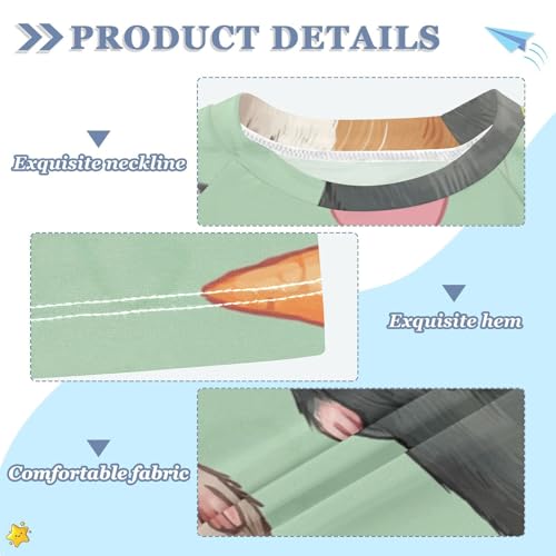 Boys Short Sleeve T-Shirts Carrot Rat Guinea Pig Rashguard Kids Swim Shirts Sun UPF 50+3